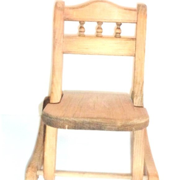 LVG - FOLDING Wood ROCKING CHAIR Doll Chair Photo Prop Wood Rocker Plant Stand - Picture 3 of 6